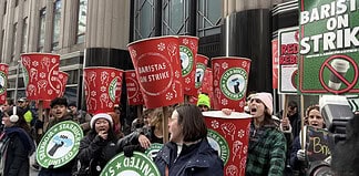 Starbucks Strike NYC Rally: Workers Demand Contract Now Starbucks